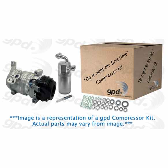 9614840 4-Piece Kit A/C Compressor, With Clutch, 6-Groove Pulley, 3.6L, 6Cyl, Includes (1) A/C Compressor, (1) Drier Desiccant Element, (1) A/C Expansion Valve and (1) A/C O-Ring and Gasket Seal Kit