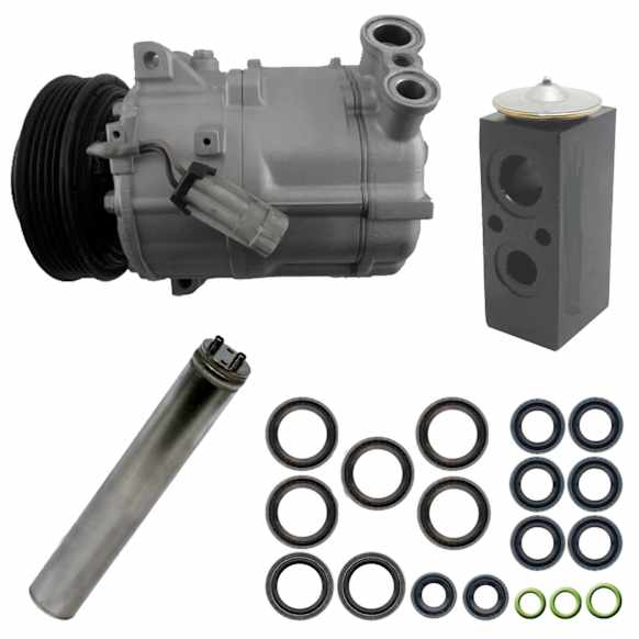 9641482 4-Piece Kit A/C Compressor, With Clutch, 5-Groove Pulley, Includes (1) A/C Compressor, (1) A/C Receiver Drier, (1) A/C Expansion Valve and (1) A/C O-Ring and Gasket Seal Kit