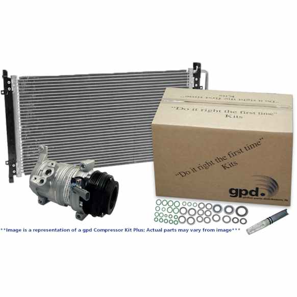 2009 Mini Cooper - 4-Piece Kit A/C Compressor, GAS, With Clutch, 6-Groove Pulley, 1.6L 4Cyl, Includes (1) A/C Compressor, (1) A/C Condenser, and (1) A/C Service Kit (A/C Expansion Valve and A/C O-Ring and Gasket Seal Kit)