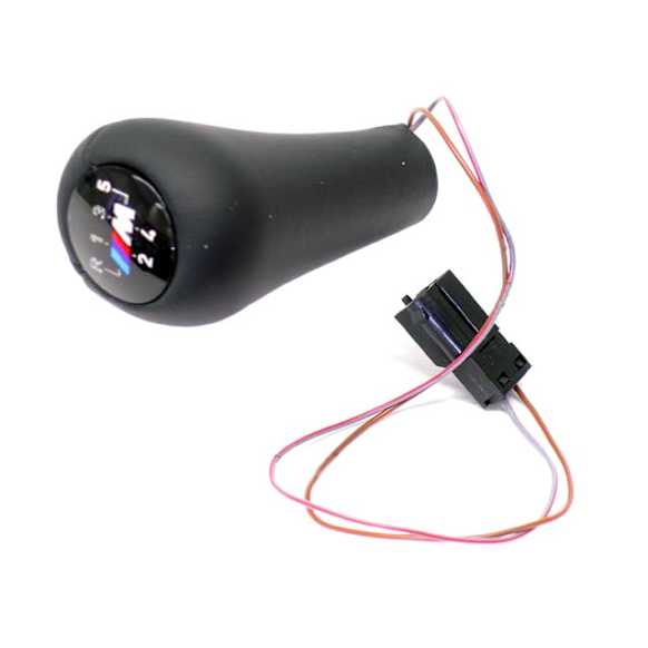 Genuine BMW Shift Knob (Illuminated) Black Leather with "M" 5-Speed Emblem (Push-on Type) - Replaces OE Number 25-11-2-231-550