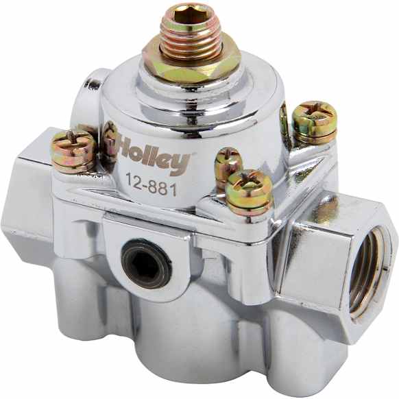 12-882 Universal, Die Cast EFI Fuel Pressure Regulator, 15-60 PSI, Chrome, Gas, Return, Sold Individually