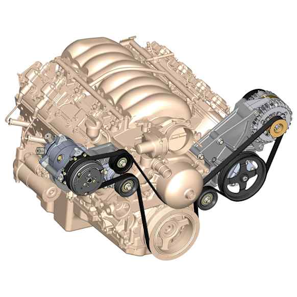 20-137P Universal, LS/LT High-Mount Complete Accessory Drive Kit- Polished Finish