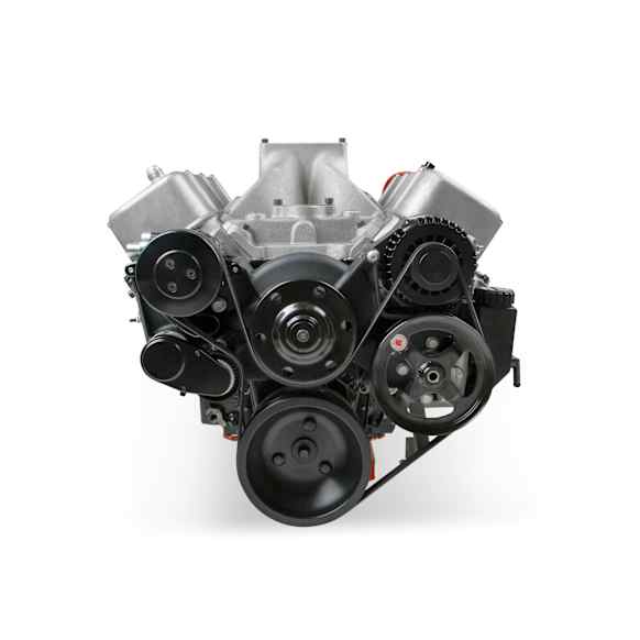 20-242 Universal, Big Block Chevy Mid-Mount Complete Accessory System- Natural Finish