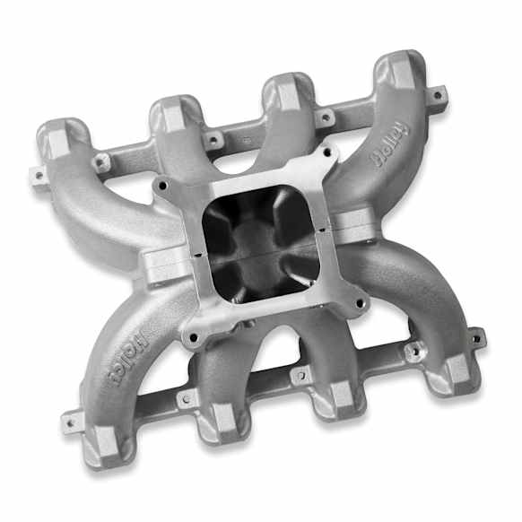300-256 Carbureted single plane split-design race manifold, Fits all GM LS Gen III/IV engines with LS1/LS2/LS6 style cathedral port heads