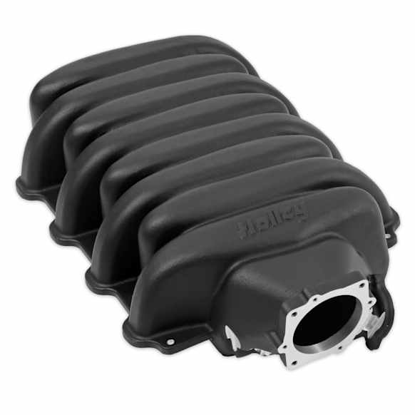 300-900BK Low-Profile Intake Manifold - Godzilla - Natural Finish, 7.3L Godzilla Engine, Black
