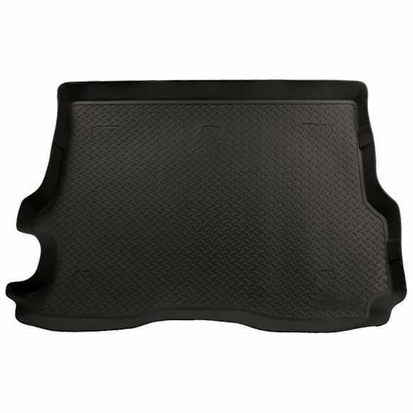 2003 Chevrolet Trailblazer - Cargo Mat, Black, Molded Cargo Liner, Sport Utility, Back of Second Row Seat, Has Trim Areas So That Cargo Hooks Can Be Accessed With Liner in Place, Made of Rubberized Thermoplastic Elastomer