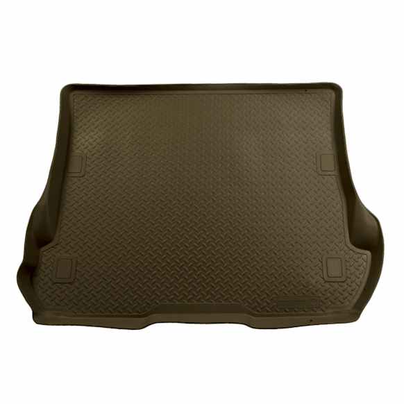 2005 Ford Excursion - Cargo Mat, Tan, Molded Cargo Liner, Sport Utility, The Third Row Seat Can Be Mounted on top of Liner Via Trimming, Made of Rubberized Thermoplastic Elastomer
