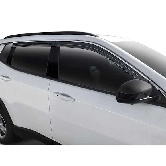 2884070 Front and Rear, Driver and Passenger Side Window Visor, Smoke With Chrome Trim