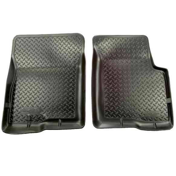 2001 Toyota Sequoia - Classic Style Series, Black, Front Row, Molded Floor Liner, Sport Utility, Accommodate Factory Fasteners, Made of Rubberized Thermoplastic Elastomer