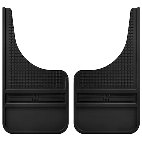 1990 Ford F-150 - Front, Driver and Passenger Side Mud Flaps, without Weight, Black Center/Polished Weight, Rubber
