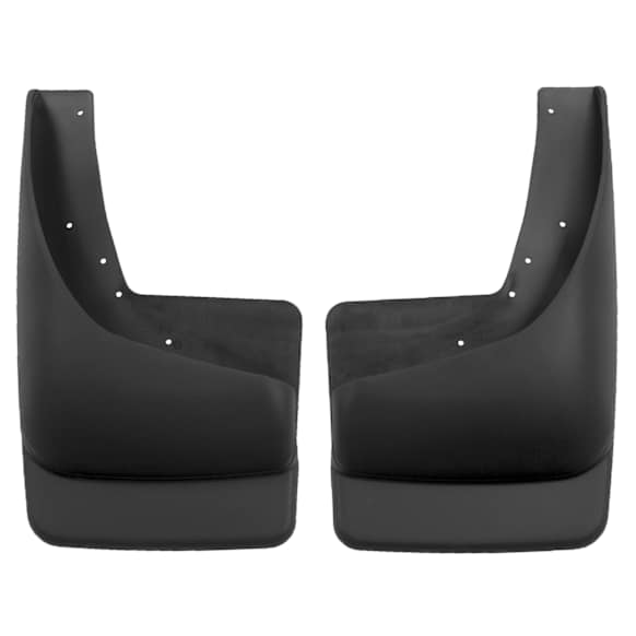 57211 Rear, Driver and Passenger Side Mud Flaps, Black, Plastic, Custom Fit Series