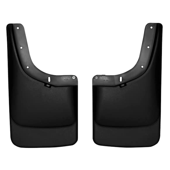 57701 Rear, Driver and Passenger Side Mud Flaps, Black, Plastic, Custom Fit Series