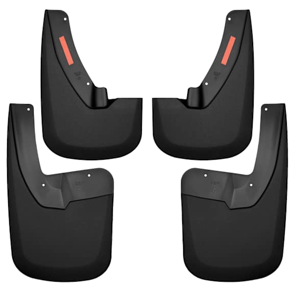 2017 Ram 1500 - Front and Rear, Driver and Passenger Side Mud Flaps,  With OEM Fender Flare, Will Fit With All Styles of OEM Tube Steps/Running Boards, With Factory Fender Flare, Vehicle Has Ram OEM Fender Flare, Black, Plastic, Standard Cab Pickup