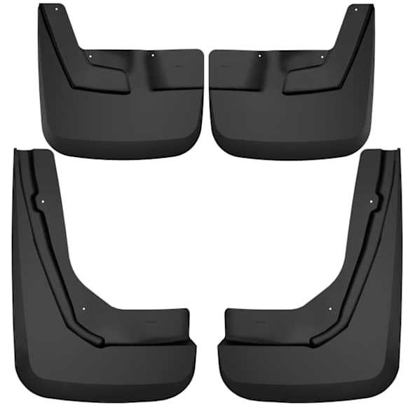 2022 Chevrolet Suburban - Front and Rear, Driver and Passenger Side Mud Flaps, Without 22 in. Tires, Vehicle Does Not Have Power Deploying Running Boards, Black, Thermoplastic