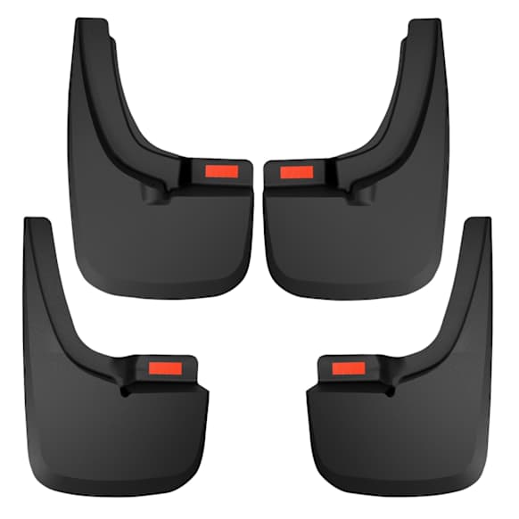 58516 Front and Rear, Driver and Passenger Side Mud Flaps, Black, Thermoplastic, Mud Guards Series