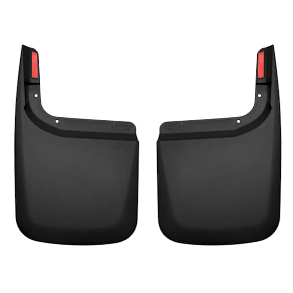 2018 Ford F-250 Super Duty - Rear, Driver and Passenger Side Mud Flaps, For Models Without Factory Fender Flare, Vehicle Does Not Have Ford OEM Fender Flare, Black, Plastic