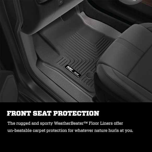 95611 Front and Rear Weatherbeater Series Molded Floor Liner, Black Made of Thermoplastic