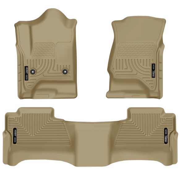 2017 GMC Sierra 1500 - Weatherbeater Series, Tan, Front and Rear, Molded Floor Liner