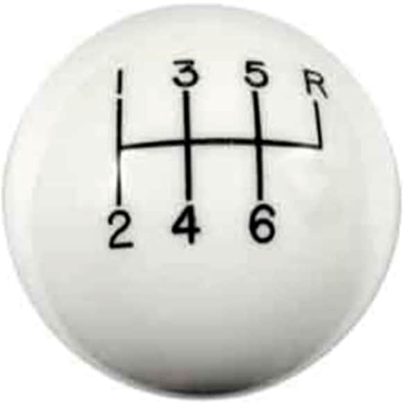 1630016 Classic Series Shift Knob - White, Plastic, Round, Direct Fit, Sold Individually