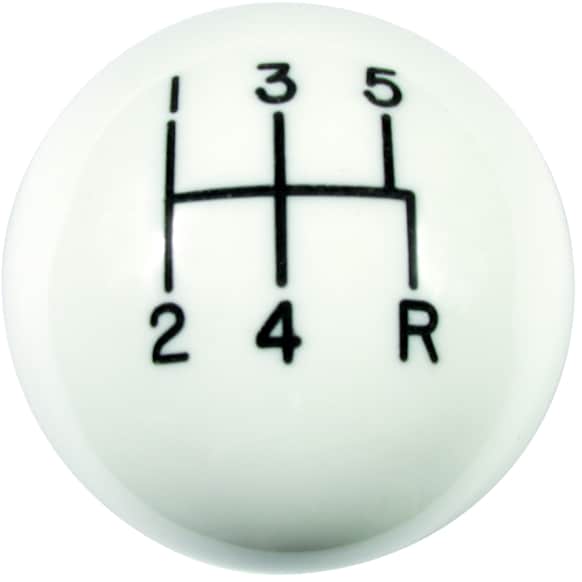 1630025 Universal, Shift Knob - White Plastic Round  Sold individually