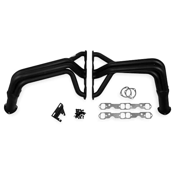 1955 Chevrolet Bel Air - Headers, Made of Steel, Painted Black, 4.3L 8Cyl, 46-State Legal (Cannot ship to CA, CO, NY or ME), Fenderwell Exit
