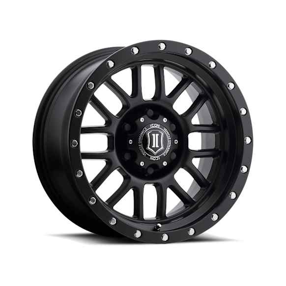 ICNWH1217858347SB ICON Alloys Alpha, Satin Black, 17 x 8.5 / 6 x 5.5, 0mm Offset, 4.75in. BS