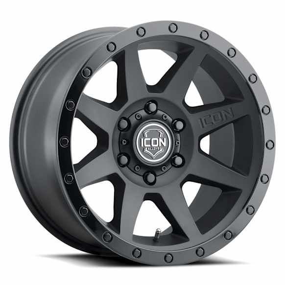 ICNWH1817857345DB ICON Alloys Rebound, Double Black, 17 x 8.5 / 5 x 5, -6mm Offset, 4.5in. BS