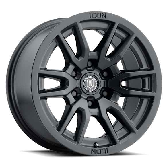 ICNWH2417858347SB ICON Alloys Vector 6, Satin Black, 17 x 8.5 / 6 x 5.5, 0mm Offset, 4.75in. BS