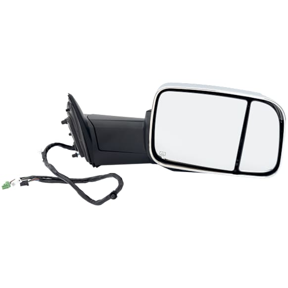 2021 Ram 2500 - Passenger Side Towing Mirror, Power Adjust, Heated, Chrome, Power Folding, In-housing Signal Light, With Blind Spot Glass, With Memory, With Puddle Light, No Auto-Dim