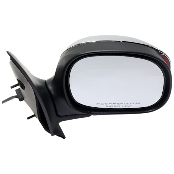 Crew Cab Pickup Passenger Side Mirror, Power Adjust, Non-Heated, Manual Folding, Chrome, In-housing Signal Light, No Memory, No Puddle Light, No Auto-Dim, No Blind Spot Feature