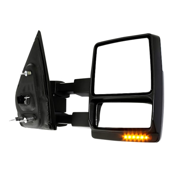 2013 Ford F-150 - Passenger Side Towing Mirror, Power Adjust, Heated, Chrome, Manual Folding, In-housing Signal Light, With Blind Spot Glass, With Memory, With Puddle Light, No Auto-Dim