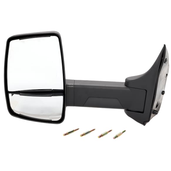 2015 Ford E-350 Super Duty Base - 4-bolt mount, Driver Side Towing Mirror, Manual Adjust, Non-Heated, Textured Black, Manual Folding, without Signal Light, without Puddle Light, Single Arm