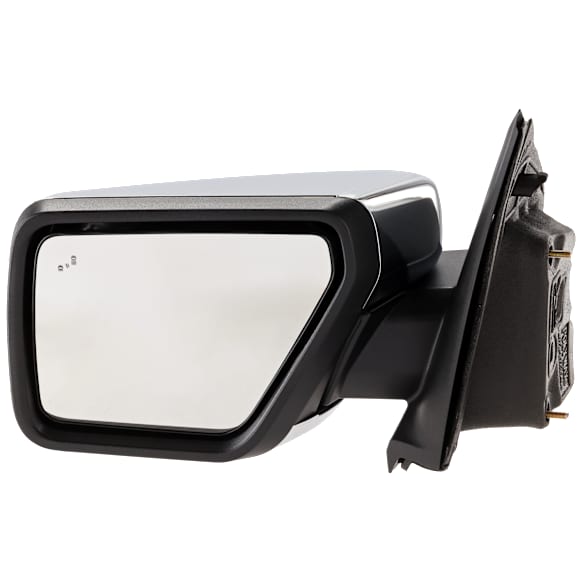 Driver Side Mirror, Power Adjust, Heated, Power Folding, Chrome, In-housing Signal Light, With Memory, With Puddle Light, No Auto-Dim, With Blind Spot Detection in Glass
