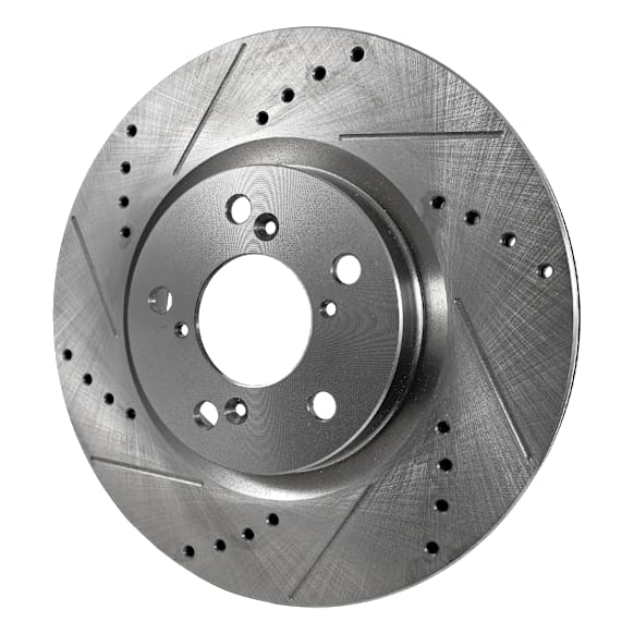 Front, Driver or Passenger Side Brake Disc, Cross-drilled and Slotted, Vented, 5 Lugs, 12.6 In