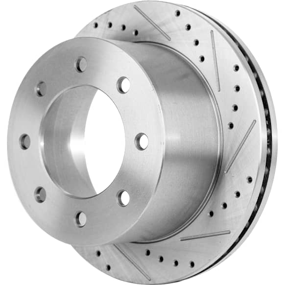 2011-2019 Chevrolet Silverado 3500 HD - Rear, Driver or Passenger Side Brake Disc, Cross-drilled and Slotted, Vented, 8 Lugs, Dual Rear Wheel, Pro-Line Series
