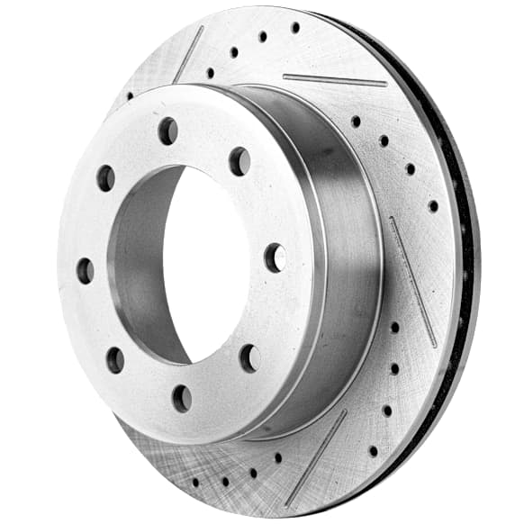 2007-2010 Chevrolet Silverado 3500 HD - Rear, Driver or Passenger Side Brake Disc, Cross-drilled and Slotted, Vented