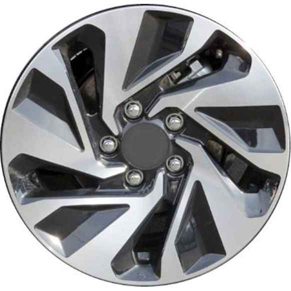 2016 Honda Civic - Aluminum Wheel, charcoal gray; machined & painted; 16x7; Bolt Circle: 5 on 4.5; 10 Spoke, 16 in. x 7 in., 5 x 4.5 in. Bolt Pattern