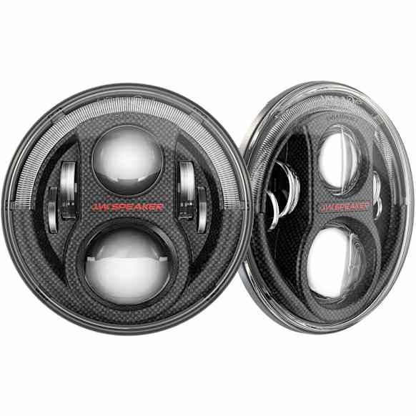 JW Speaker 0553973 Jeep JK LED Headlights, Carbon Fiber Bezel, Model 8700 Evolution J2 Series, DOT Compliant, Set of 2