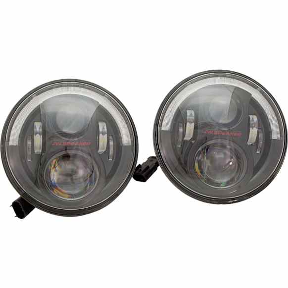 JW Speaker 0554543 Jeep JK LED Headlights, Black Bezel, Model 8700 Evolution J2 Series, DOT Compliant, Set of 2
