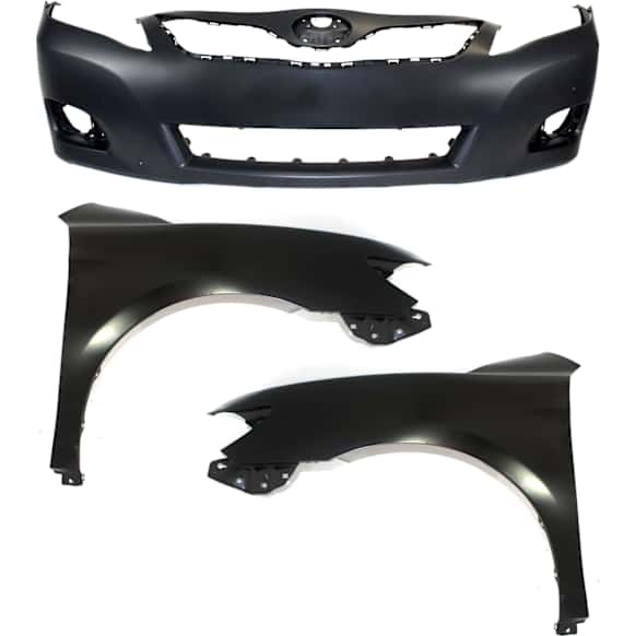 3-Piece Kit, Front Primed Bumper Cover, USA Built Vehicle, Includes (1) Bumper Cover and (2) Fender