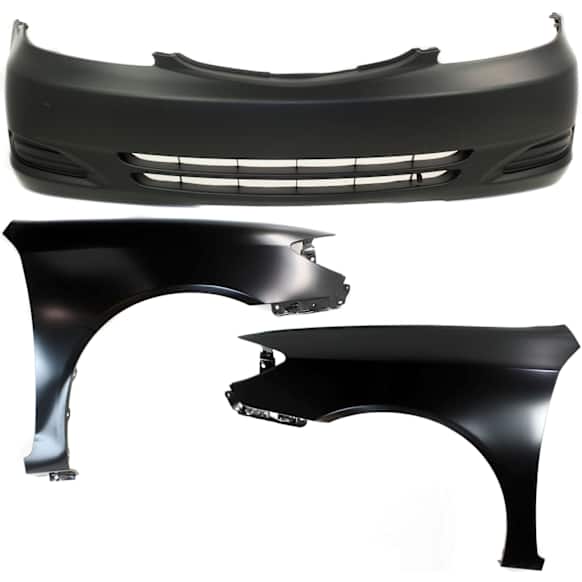 3-Piece Kit, Front Primed Bumper Cover, USA Built Vehicle, CAPA Certified, Includes (1) Bumper Cover and (2) Fender