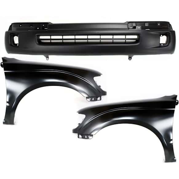3-Piece Kit, Front Primed Bumper Cover, RWD, With Pre-Runner Model, Includes (1) Bumper Cover and (2) Fender