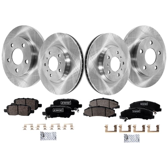 4-Wheel Set Front and Rear Brake Disc and Pad Kit, Plain Surface Front-303.02 mm/Rear-270 mm, Includes (4) Brake Disc and (2) Brake Pad Set