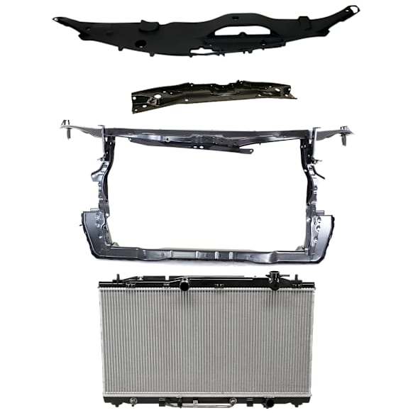 4-Piece Kit Radiator, USA Built Vehicle, 6 Cyl 3.5L, includes (2) Radiator Support, (1) Radiator and (1) Radiator Support Cover