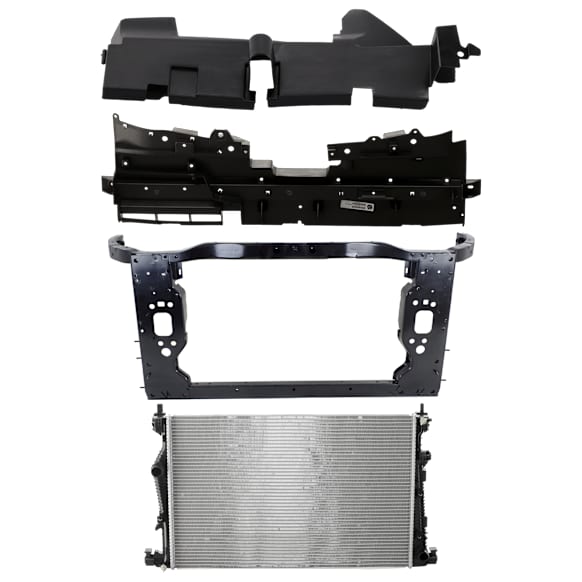 4-Piece Kit Radiator, For Models With Single Fan Assembly, 4 Cyl 2.4L, includes (3) Radiator Support and (1) Radiator