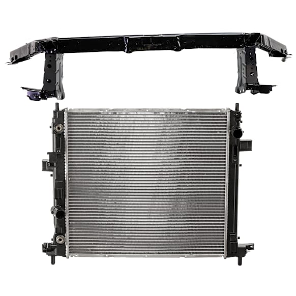 2-Piece Kit Radiator, 4 Cyl 2.0L, includes (1) Radiator and (1) Radiator Support