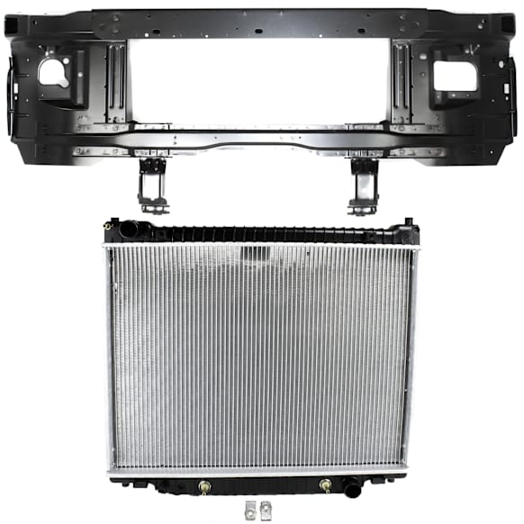 2-Piece Kit Radiator, 6 Cyl 4.2L, includes (1) Radiator and (1) Radiator Support