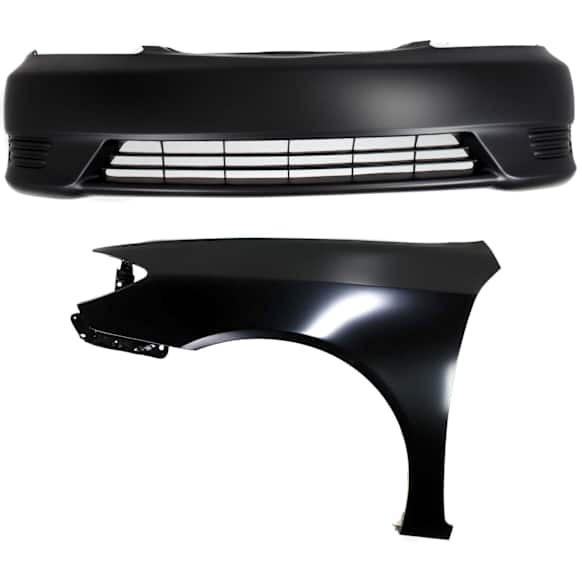 2-Piece Kit, Front Primed Bumper Cover, USA Built Vehicle, Includes (1) Bumper Cover and (1) Fender