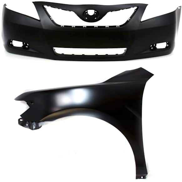 2-Piece Kit, Front Primed Bumper Cover, USA Built Vehicle, CAPA Certified, Includes (1) Bumper Cover and (1) Fender