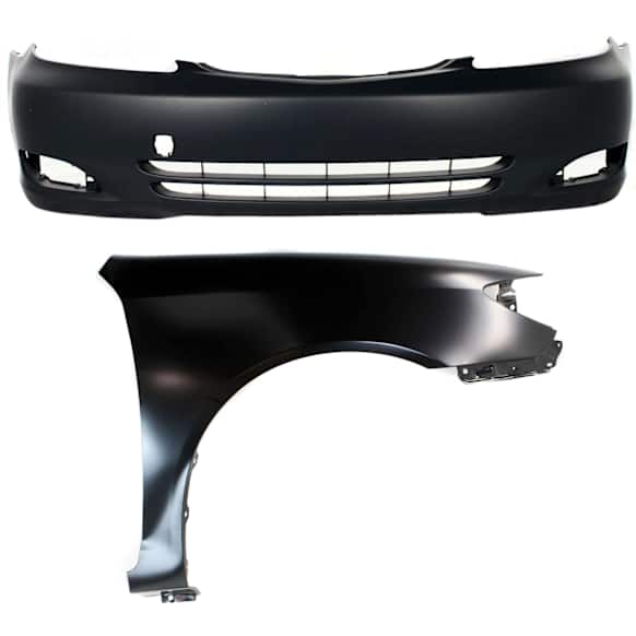 2-Piece Kit, Front Primed Bumper Cover, Japan Built Vehicle, Includes (1) Bumper Cover and (1) Fender